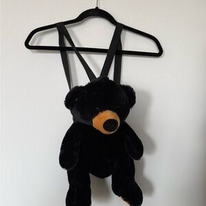 Plush Black Bear Toy bag pack